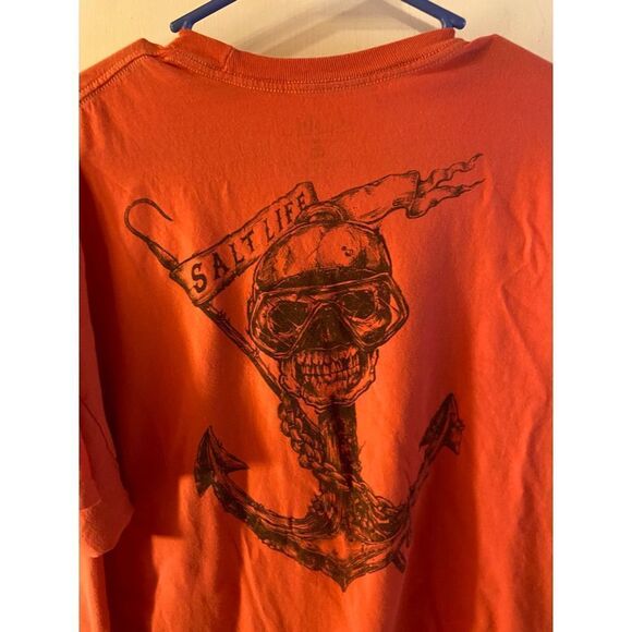 Salt Life 2x Mens tshirt live salty pirate skull anchor - Picture 1 of 7